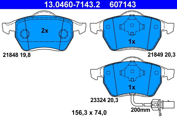 Гальмівні колодки дискові ATE 13046071432 - zapix