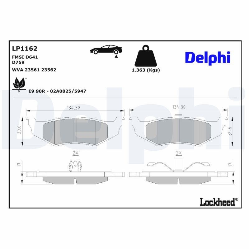 Гальмівні колодки дискові DELPHI LP1162 - zapix