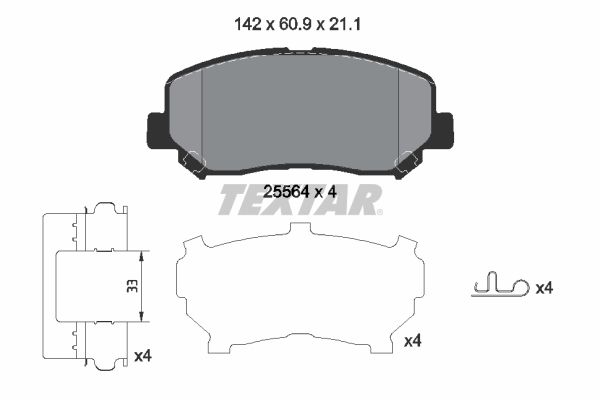 Гальмівні колодки дискові TEXTAR 2556403 - zapix