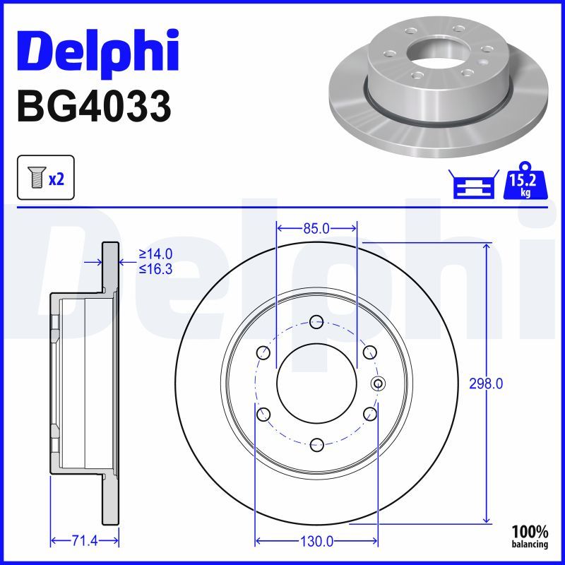 Гальмівний диск DELPHI BG4033