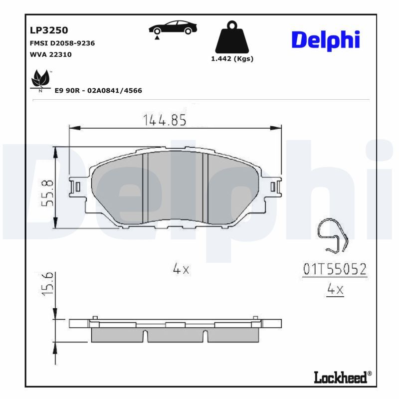 Гальмівні колодки дискові DELPHI LP3250 - zapix
