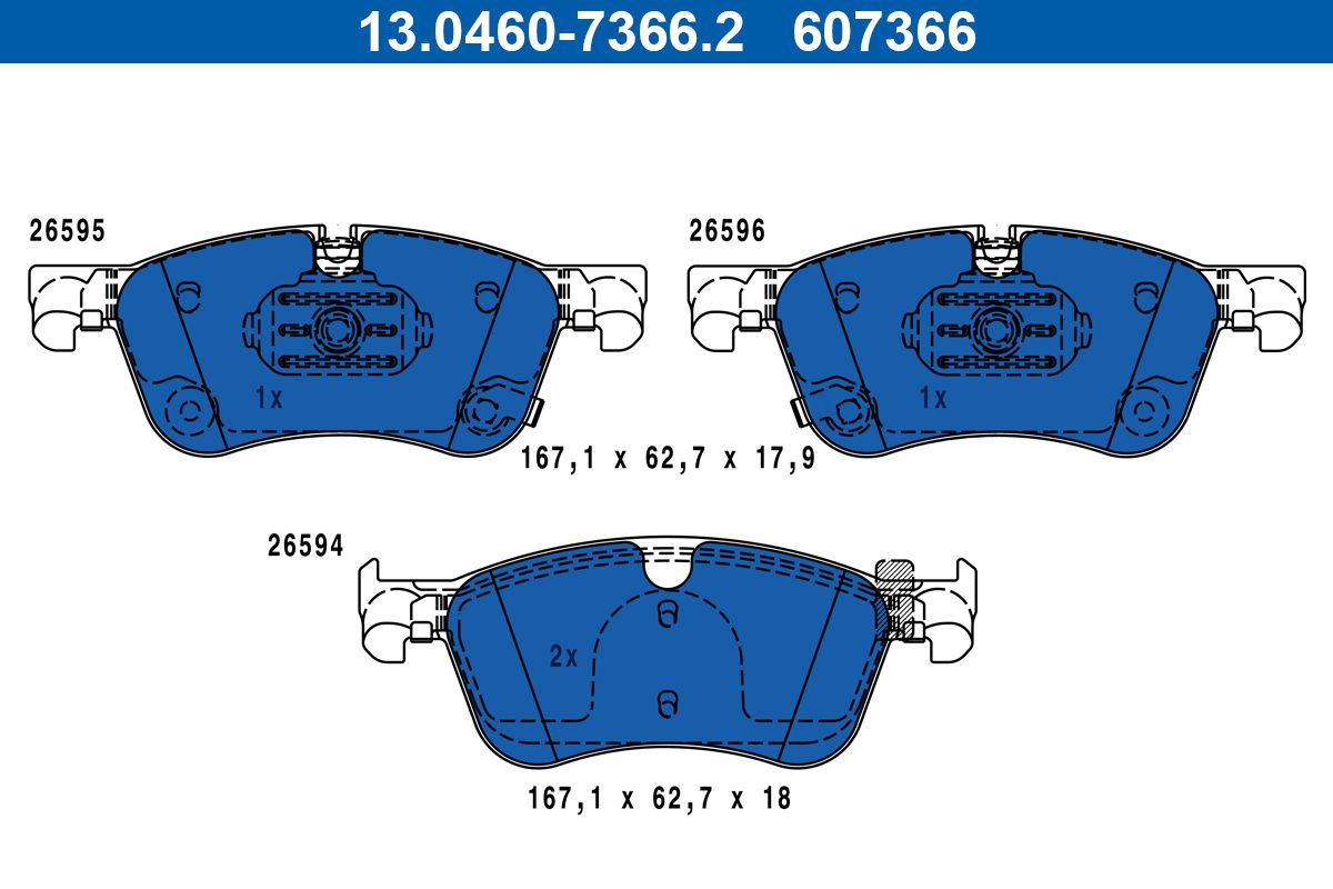 Гальмівні колодки дискові ATE 13046073662 - zapix