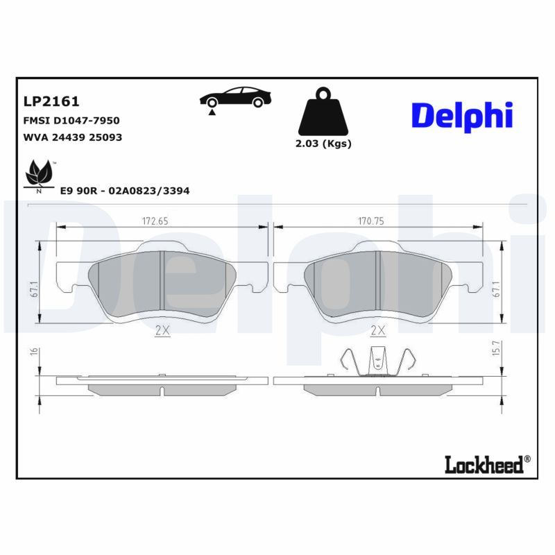 Гальмівні колодки дискові DELPHI LP2161 - zapix