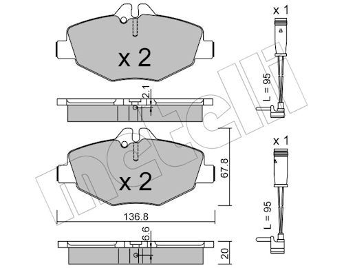 Гальмівні колодки дискові METELLI 2205620K - zapix