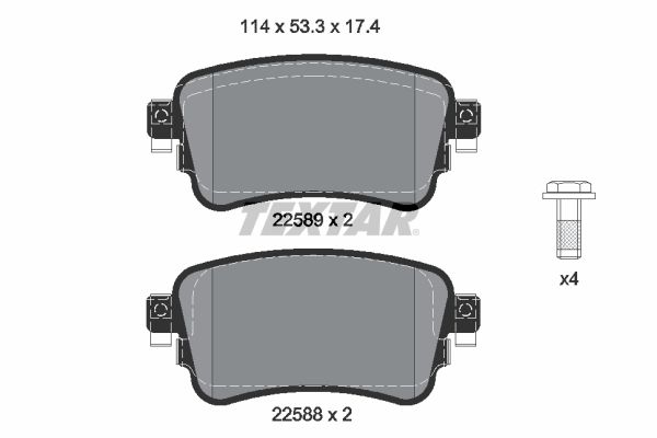 Гальмівні колодки дискові TEXTAR 2258801 - zapix