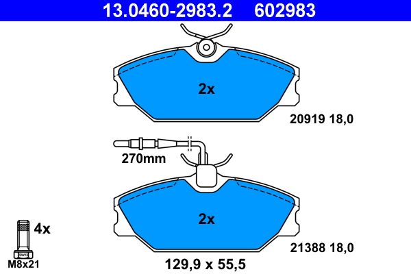 Гальмівні колодки дискові ATE 13046029832 - zapix