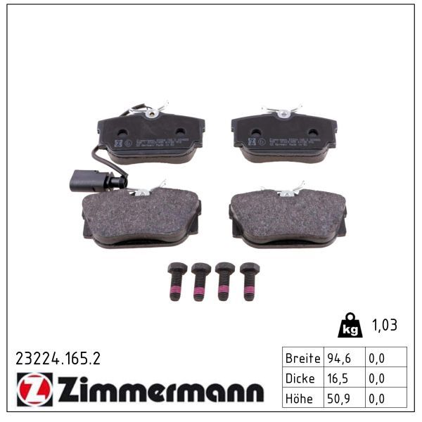 Гальмівні колодки дискові ZIMMERMANN 232241652 - zapix