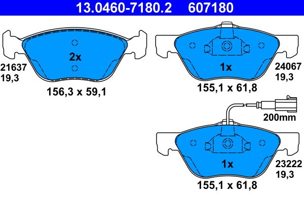 Гальмівні колодки дискові ATE 13046071802 - zapix