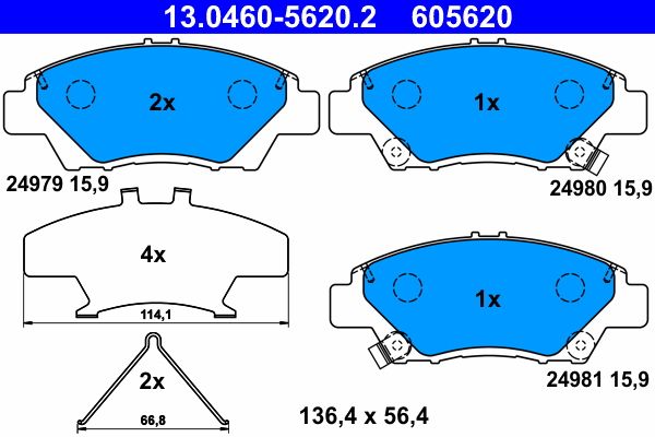 Гальмівні колодки дискові ATE 13046056202 - zapix