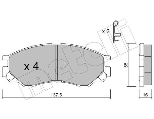 Гальмівні колодки дискові METELLI 2204010 - zapix