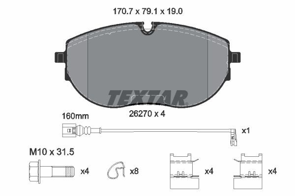 Гальмівні колодки дискові TEXTAR 2627001 - zapix