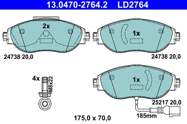 Гальмівні колодки дискові ATE 13047027642 - zapix