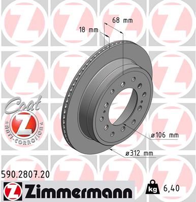 Гальмівний диск ZIMMERMANN 590280720 - zapix