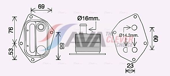 Оливний радіатор двигуна AVA QUALITY COOLING HY3459 - zapix
