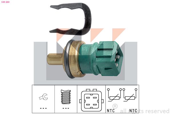 Датчик температури охолоджуючої рідини KW 530260 - zapix