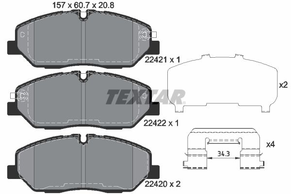 Гальмівні колодки дискові TEXTAR 2242101 - zapix