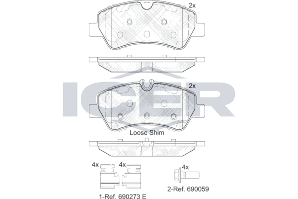 Гальмівні колодки дискові ICER 142116 - zapix