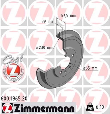 Гальмівний барабан ZIMMERMANN 600196520 - zapix