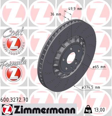 Гальмівний диск ZIMMERMANN 600327270 - zapix