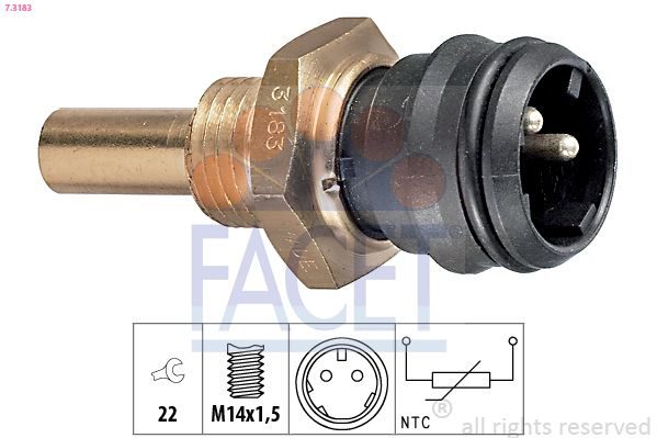 Датчик температури охолоджуючої рідини FACET 73183 - zapix