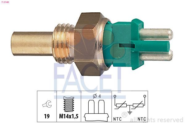 Датчик температури охолоджуючої рідини FACET 73140 - zapix