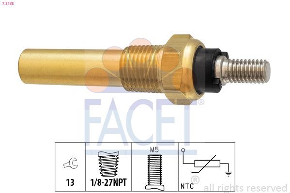 Датчик температури охолоджуючої рідини FACET 73135 - zapix