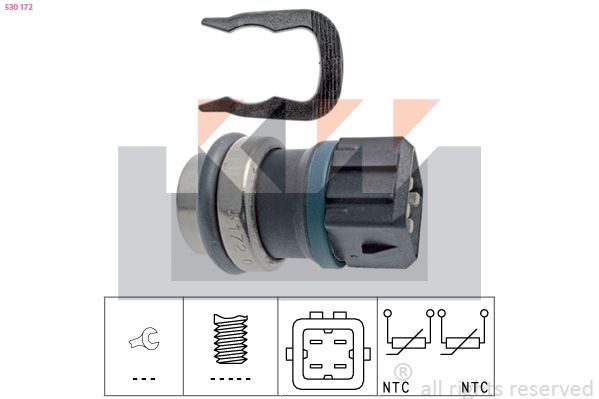 Датчик температури охолоджуючої рідини KW 530172 - zapix