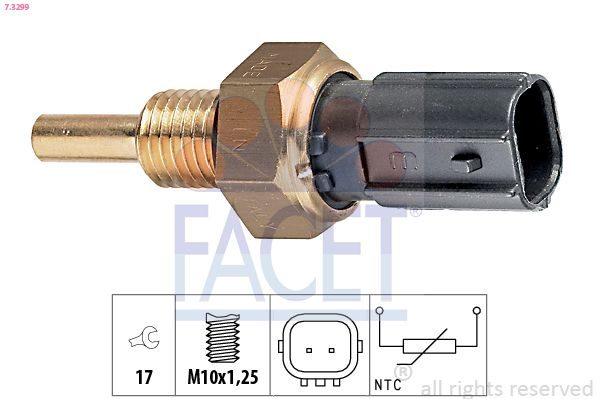 Датчик температури охолоджуючої рідини FACET 73299 - zapix