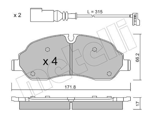 Гальмівні колодки дискові METELLI 2210320 - zapix