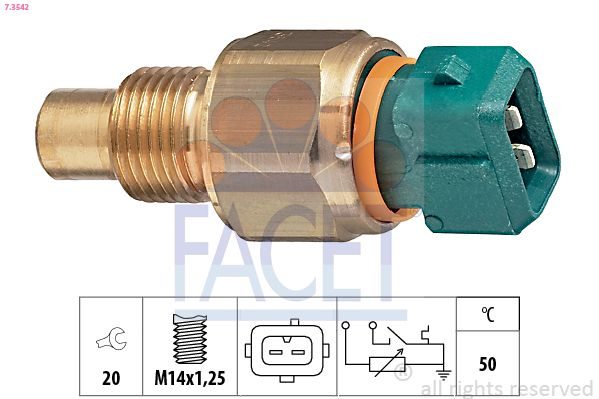 Датчик температури охолоджуючої рідини FACET 73542 - zapix