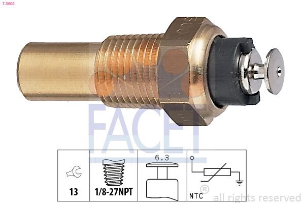 Датчик температури охолоджуючої рідини FACET 73005 - zapix
