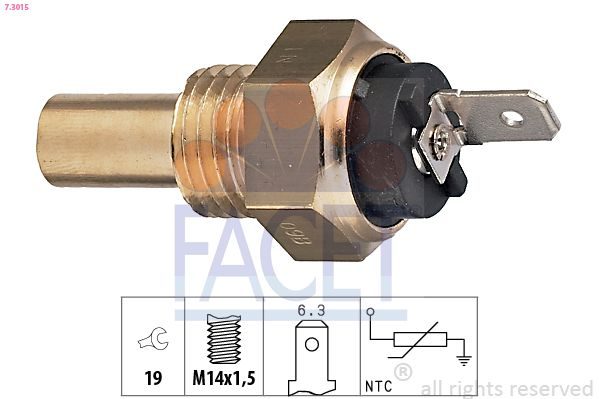 Датчик температури охолоджуючої рідини FACET 73015 - zapix