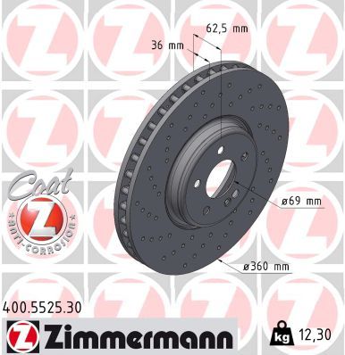 Гальмівний диск ZIMMERMANN 400552530 - zapix