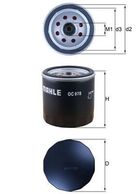 Оливний фільтр MAHLE OC978 - zapix
