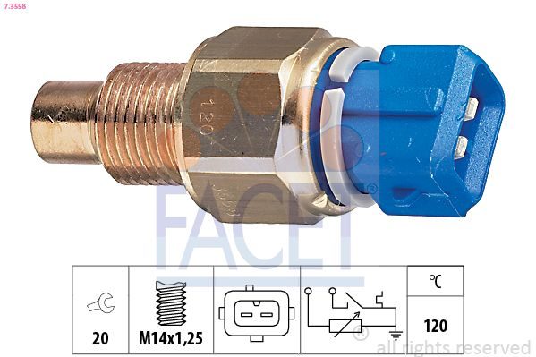 Датчик температури охолоджуючої рідини FACET 73558 - zapix