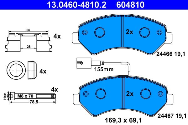 Гальмівні колодки дискові ATE 13046048102 - zapix