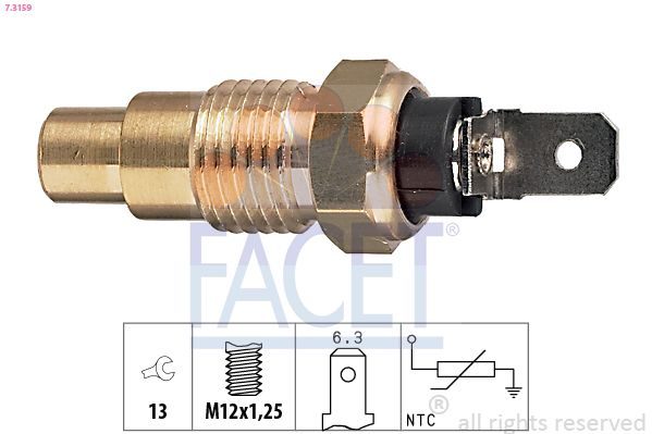 Датчик температури охолоджуючої рідини FACET 73159 - zapix