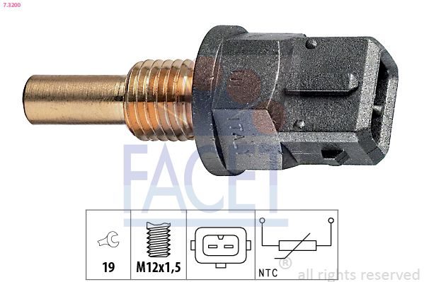 Датчик температури охолоджуючої рідини FACET 73200 - zapix