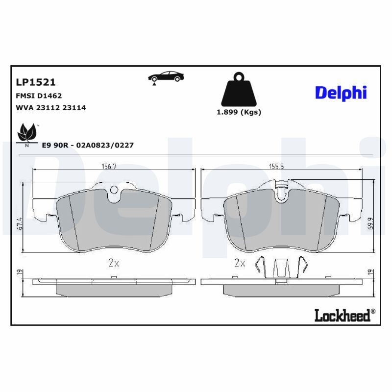 Гальмівні колодки дискові DELPHI LP1521 - zapix