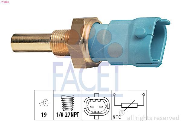 Датчик температури охолоджуючої рідини FACET 73263 - zapix