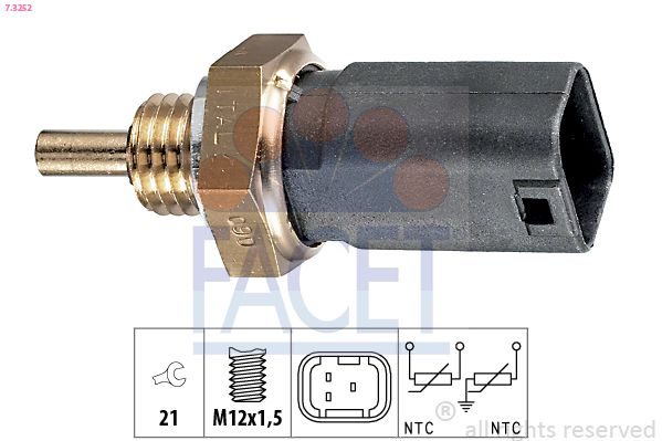 Датчик температури охолоджуючої рідини FACET 73252 - zapix