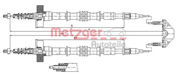 Трос ручного гальма METZGER 115859 - zapix
