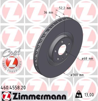 Гальмівний диск ZIMMERMANN 460455820 - zapix