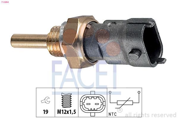 Датчик температури охолоджуючої рідини FACET 73264 - zapix