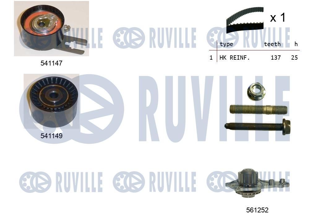 Комплект ременя ГРМ RUVILLE 5500581 - zapix