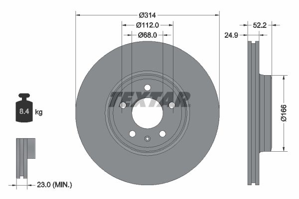 Гальмівний диск TEXTAR 92159905 - zapix
