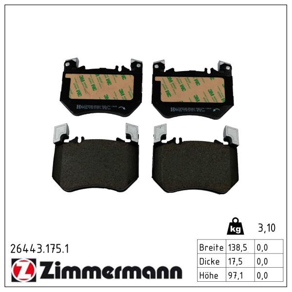 Гальмівні колодки дискові ZIMMERMANN 264431751 - zapix