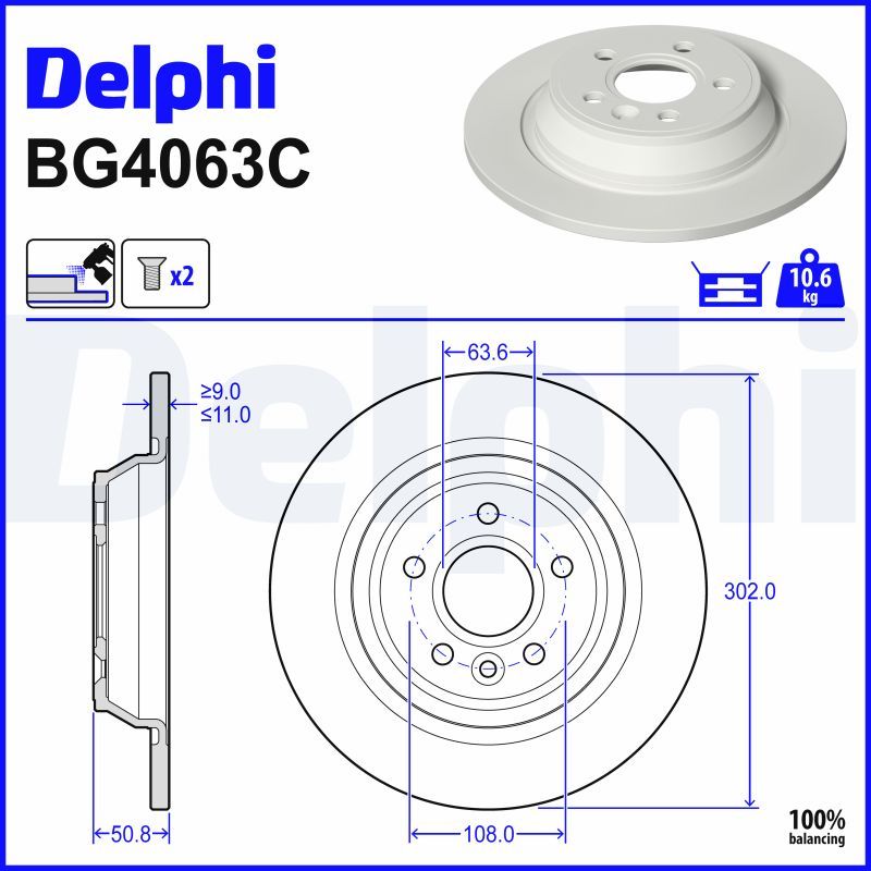 Гальмівний диск DELPHI BG4063C