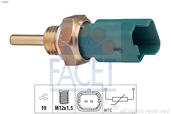 Датчик температури охолоджуючої рідини FACET 73261 - zapix