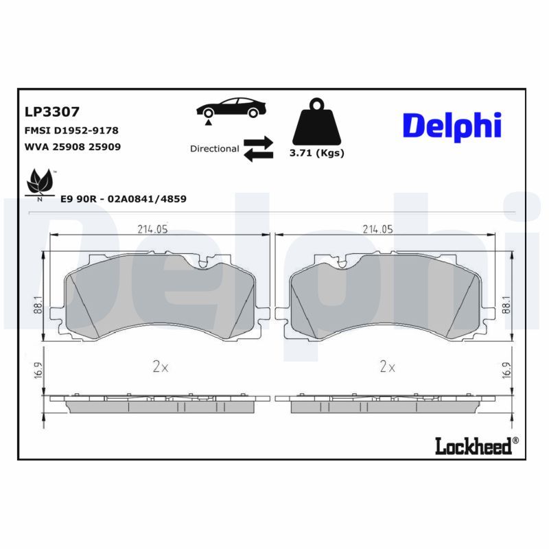 Гальмівні колодки дискові DELPHI LP3307 - zapix